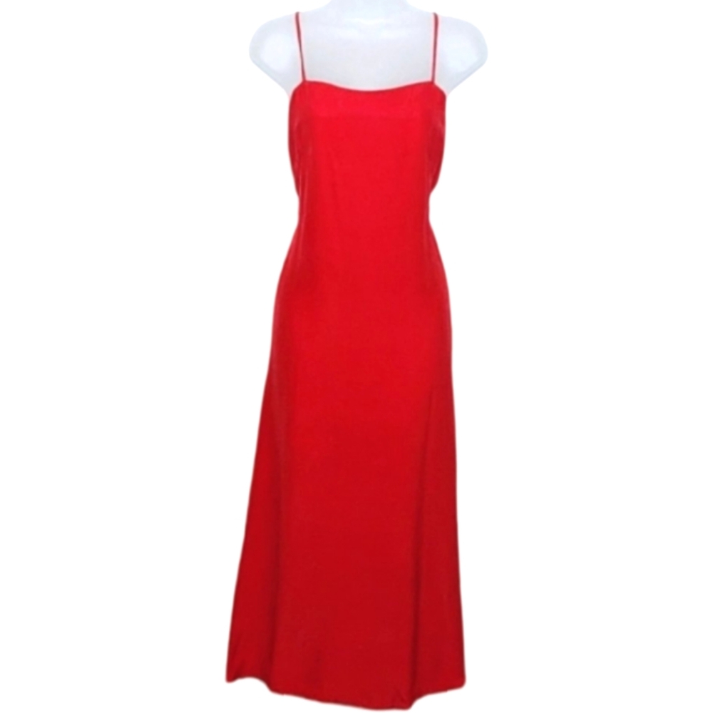 Handmade | Vintage | Satin |  Slip Dress | Rosette | Prom | Wedding | Bridesmaid